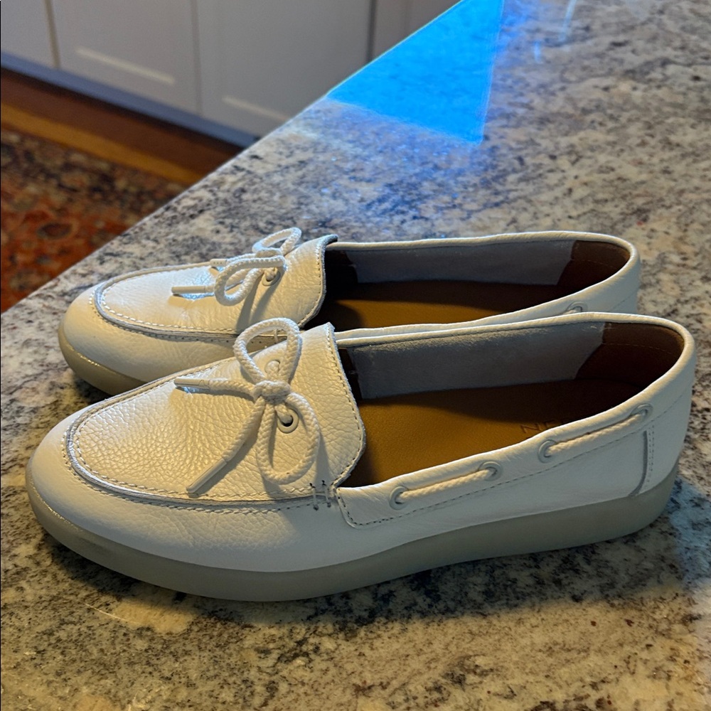 Naturalizer White Leather Loafers - Picture 2 of 5
